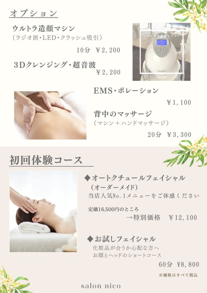 オプションメニュー